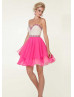 Strapless Sweetheart Beaded Short Chiffon Prom Dress